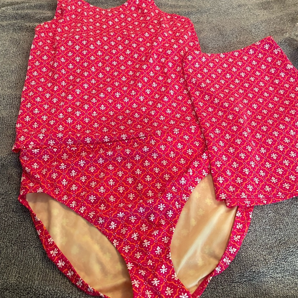 Hot pink tankini Swimsuit
